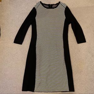 J. McLaughlin Striped Black Sweater Dress